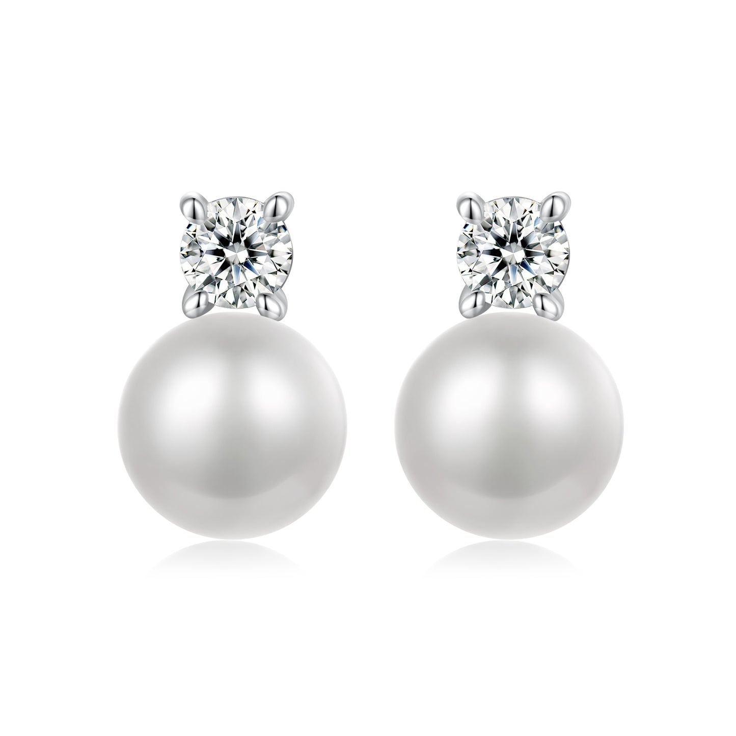 Natural Pearl & 0.5ct Moissanite Studs