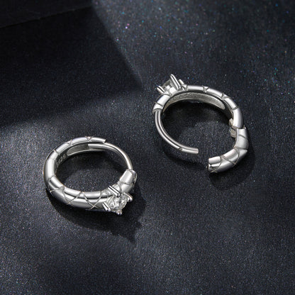 Diamond-Pattern Moissanite Ear Climbers
