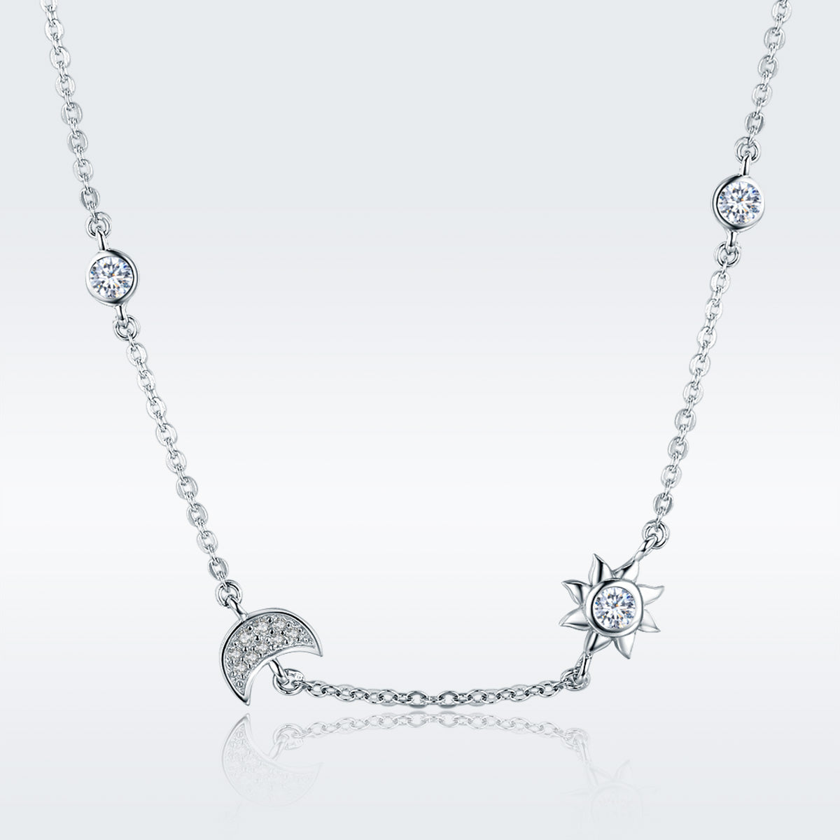 Sun & Moon Radiance Sterling Silver Necklace