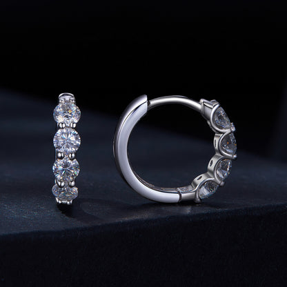 Moissanite Ear Climbers ，Moissanite Stud Earrings 925 Sterling Silver Lab-Created Diamond Alternative Jewelry for Women Men