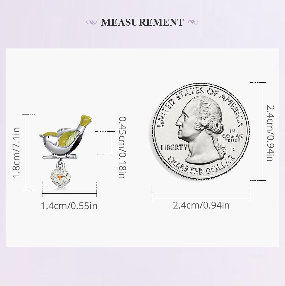 Flower & Bird Charm