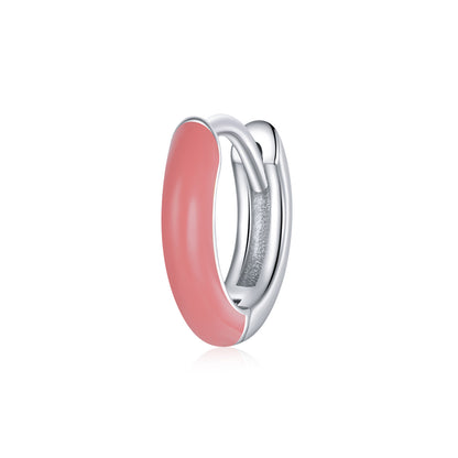 Dual-Tone Clip-On Earrings-Pink