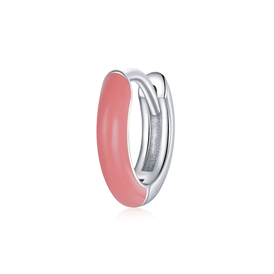 Dual-Tone Clip-On Earrings-Pink