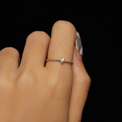 Heart-Shaped Moissanite Ring