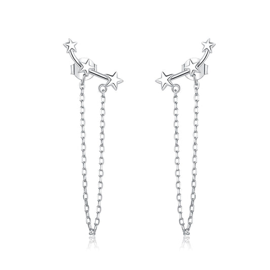 Fringe Star Hoop Earrings