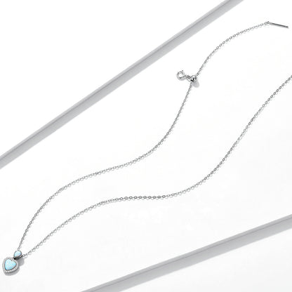 Opalized Heart Pendant Necklace