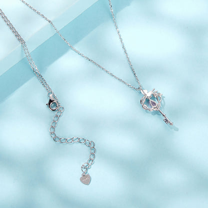 Butterfly Vine Heart Key Necklace