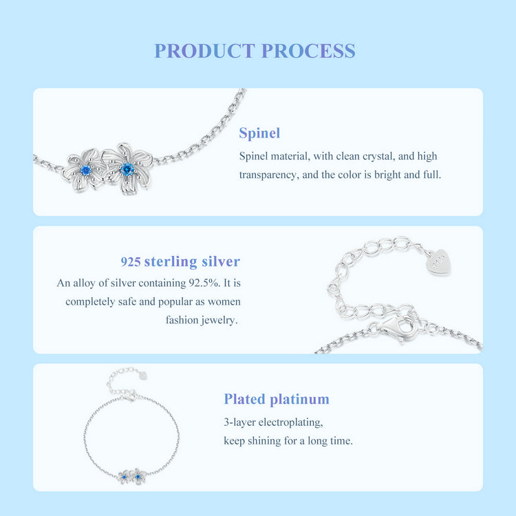 Blue Floral Bracelet
