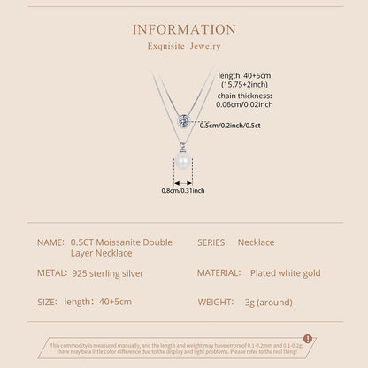 0.5 Carat Double-Layer Moissanite Necklace