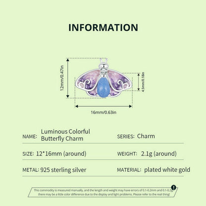Luminous Colorful Butterfly Pendant Charm