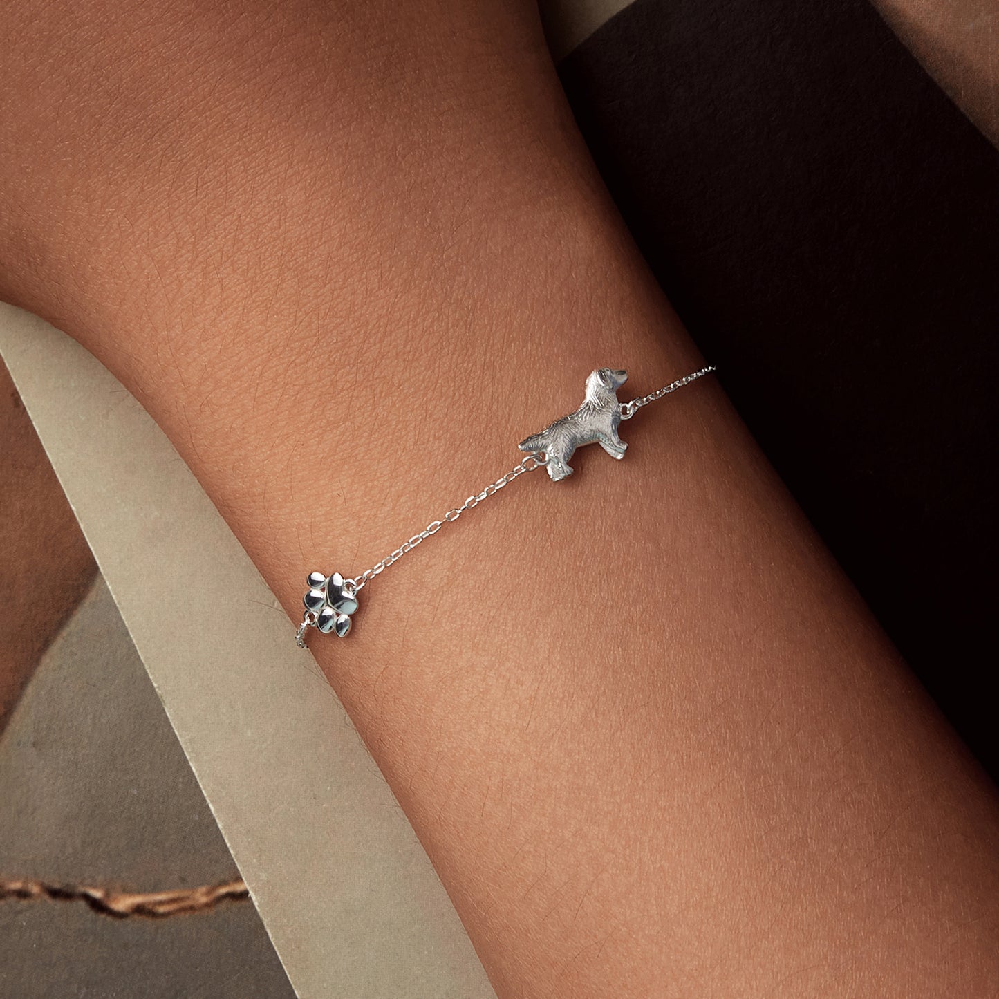 Golden Retriever Paw Charm Bracelet