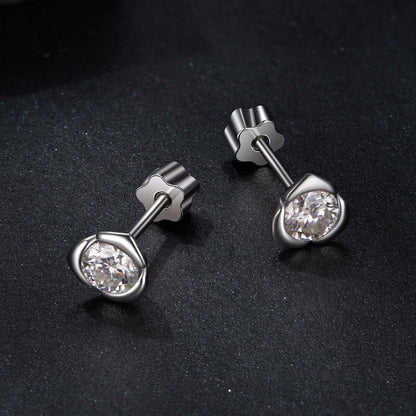 Rose Cut Moissanite Studs