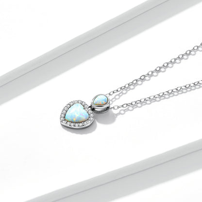 Opalized Heart Pendant Necklace