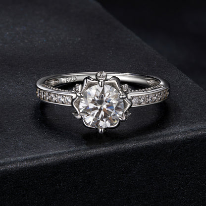Floral Bud Moissanite Ring