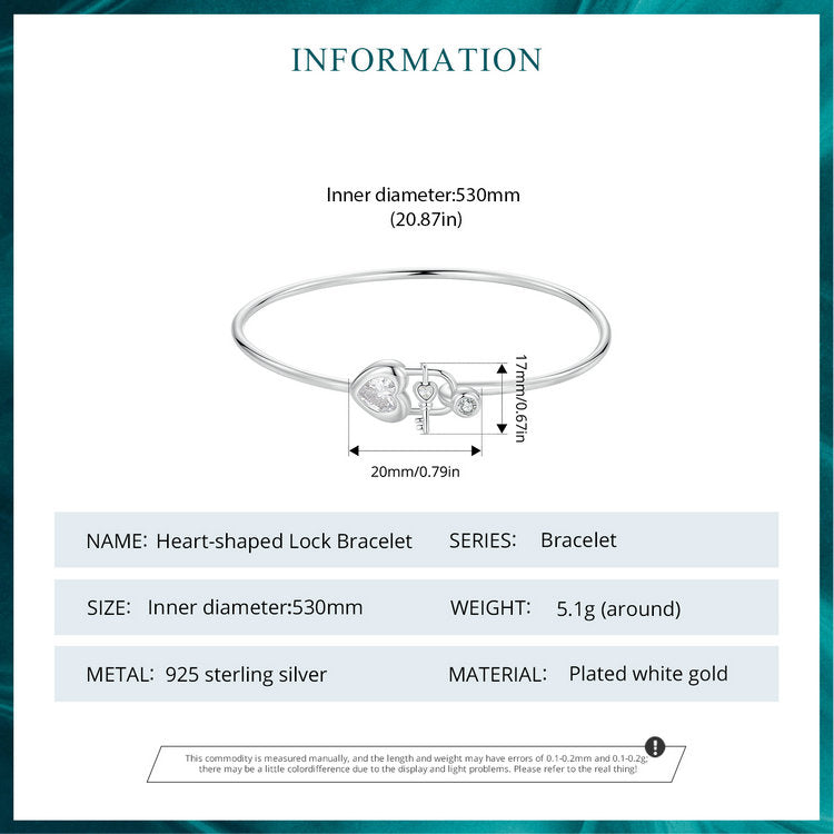 Heart Lock Link Bracelet