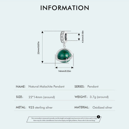 Natural Malachite Pendant Charm
