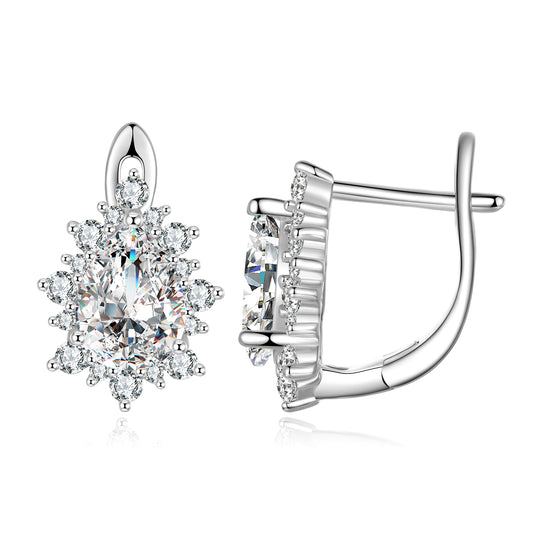 Teardrop Cubic Zirconia Clip Earrings