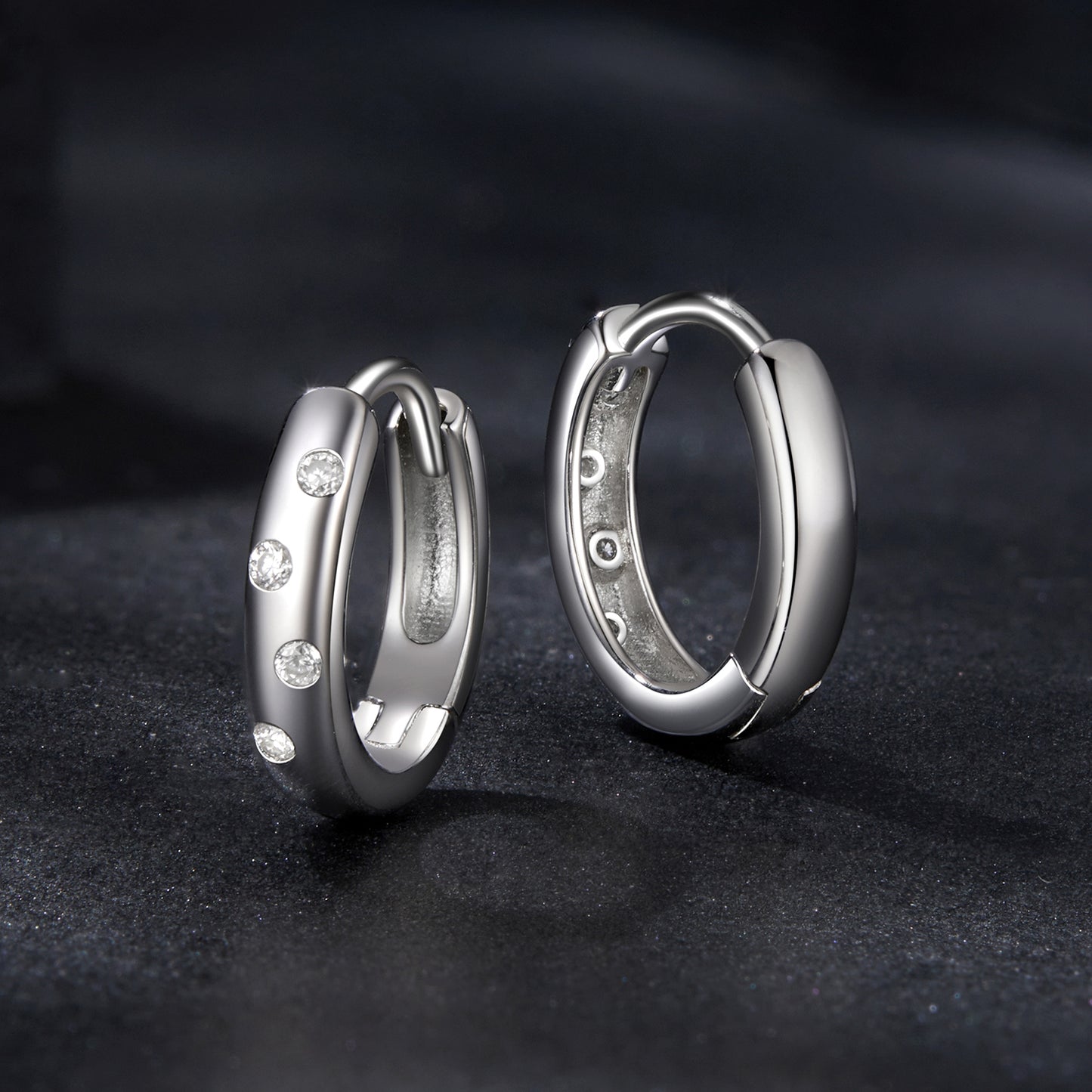 Bubble Design Moissanite Ear Climbers