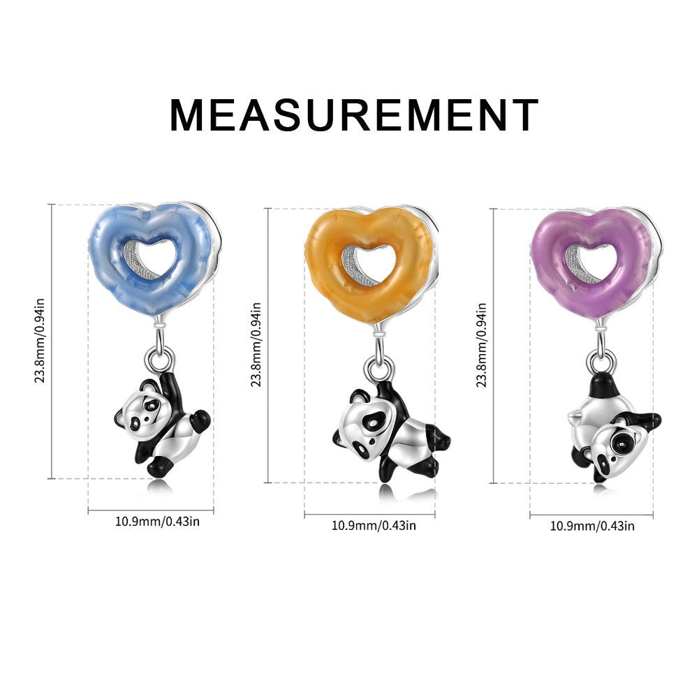 Love Balloon Panda Charm