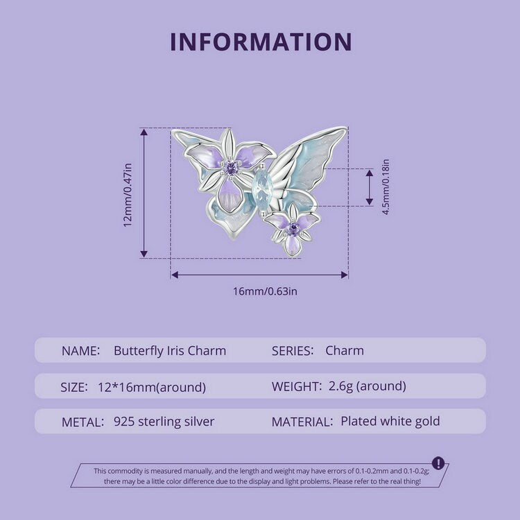 Butterfly Iris Charm