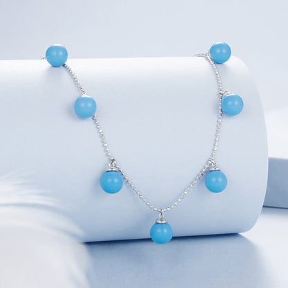 Blue Turquoise Collarbone Chain Necklace