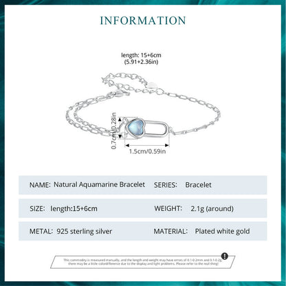 Natural Aqua Stone Bracelet