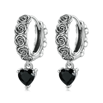 Dark Rose Stud Earrings