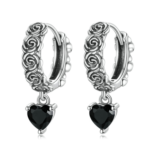 Dark Rose Stud Earrings