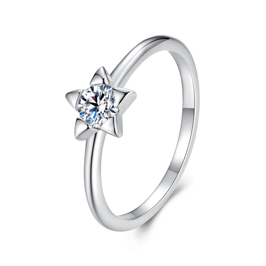 Star-Shaped Moissanite Ring