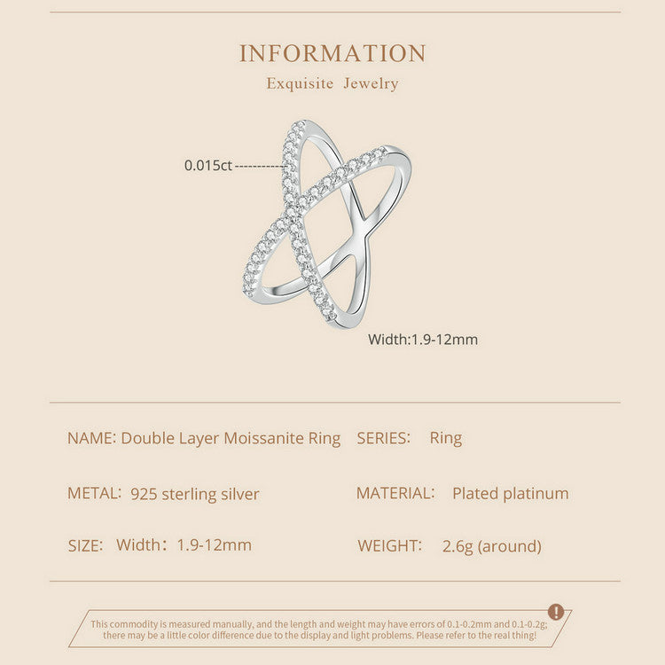 Double-Layer Moissanite Ring