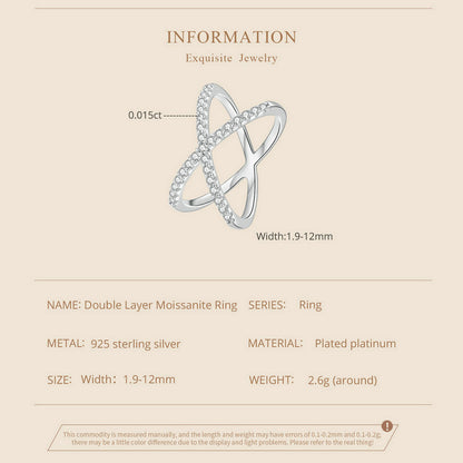 Double-Layer Moissanite Ring