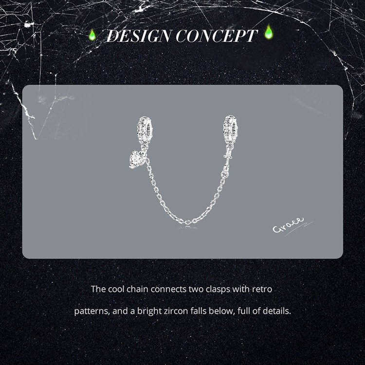 Retro Pattern Safety Chain Charm