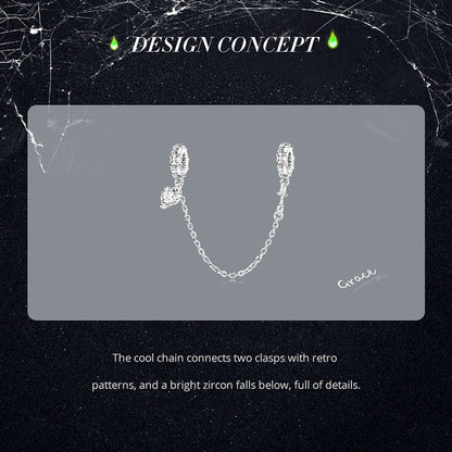 Retro Pattern Safety Chain Charm