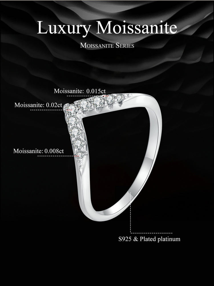 V-Shaped Moissanite Ring