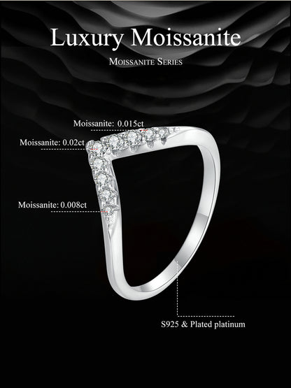 V-Shaped Moissanite Ring