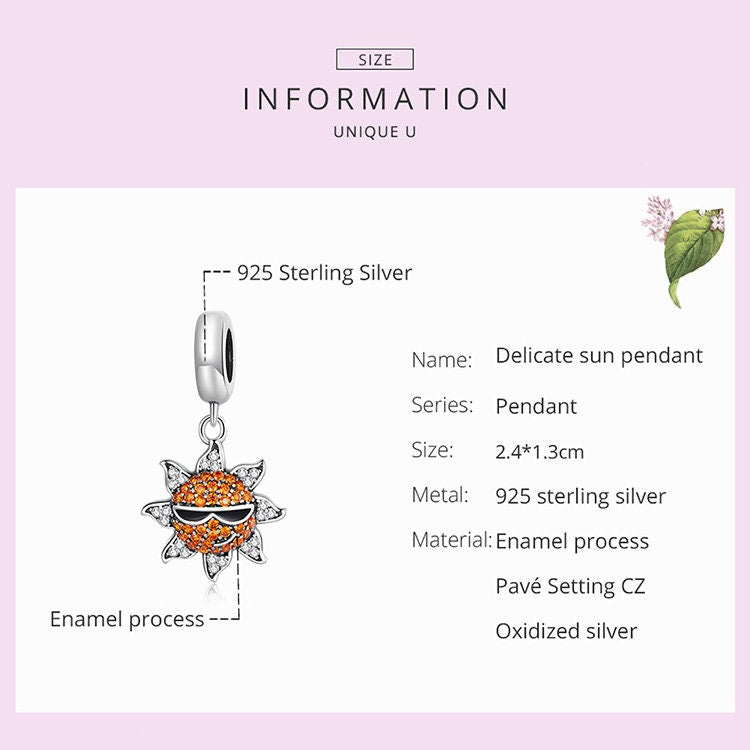 Delicate Sun Pendant Charm