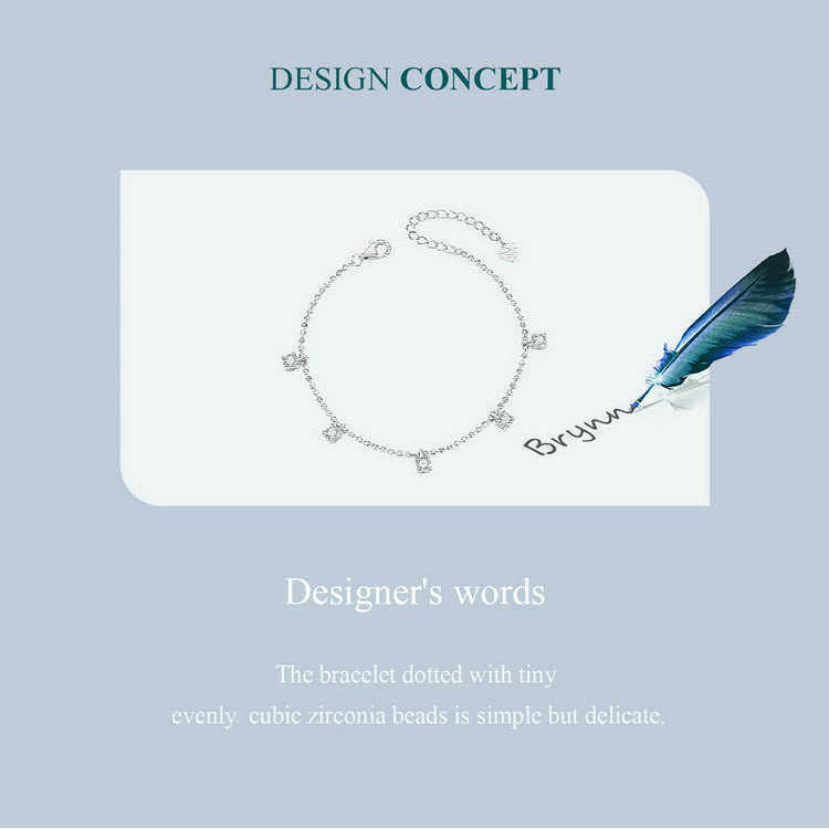 Cubic Zirconia Beaded Glitter Bracelet