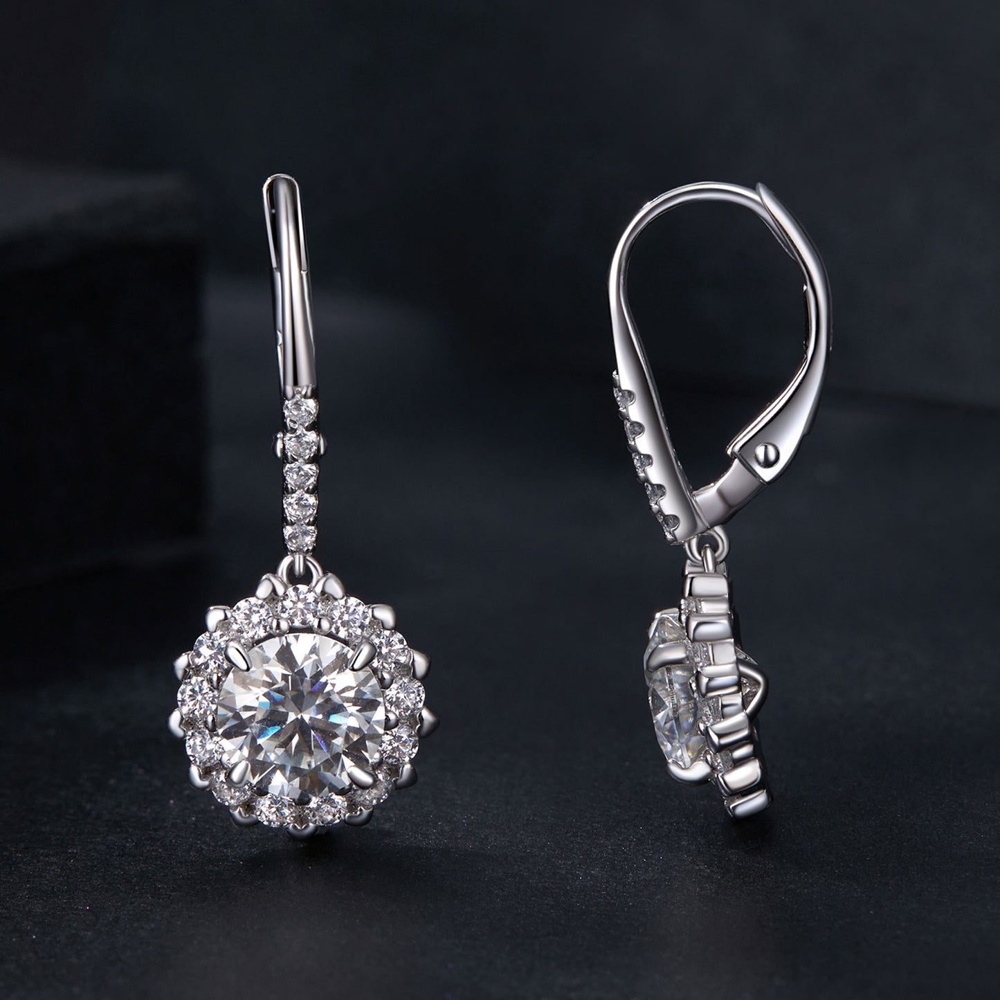 Sparkling 1ct Moissanite Spring Ear Climbers