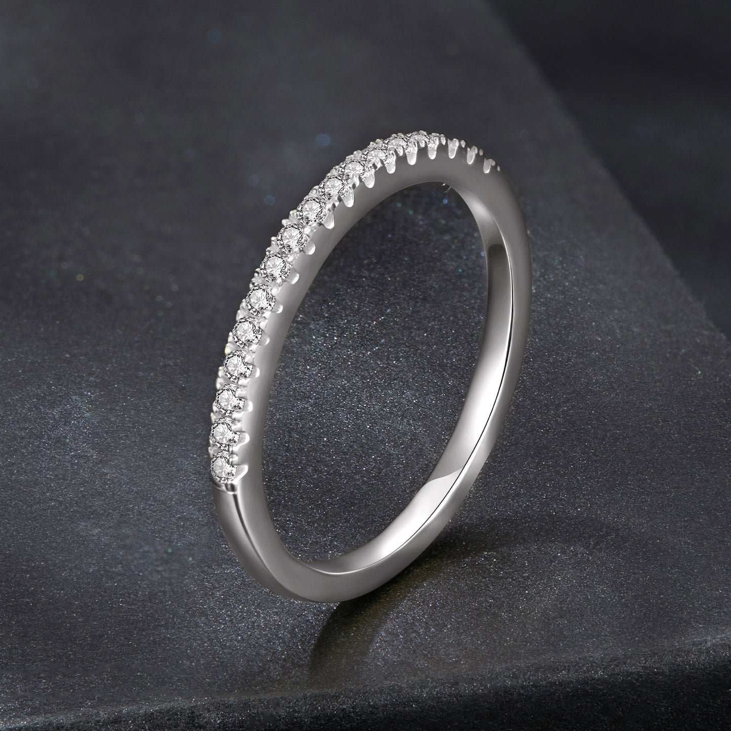 Half Eternity Moissanite Engagement Ring