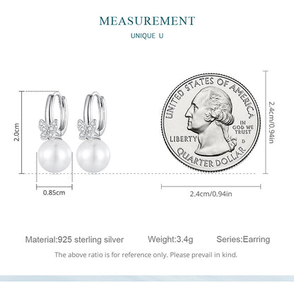 Butterfly Pearl Clip-On Earrings