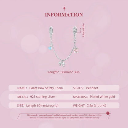 Ballet Bow Safety Chain Charm