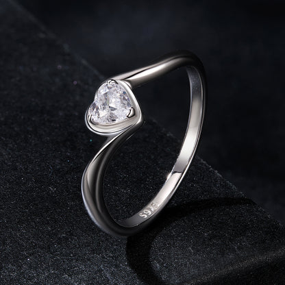Delicate Heart Moissanite Ring