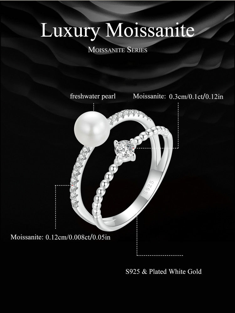 Pearl Moissanite Ring