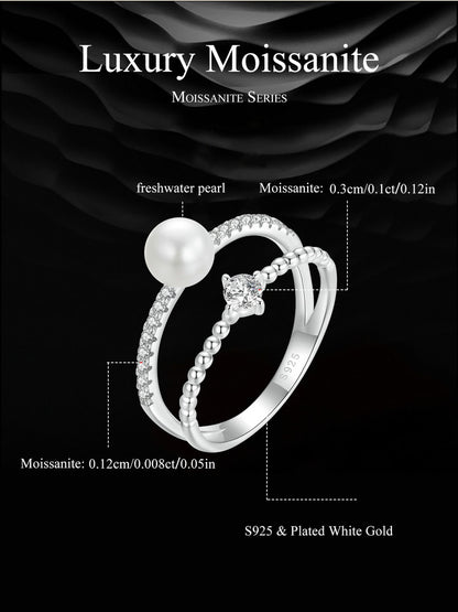 Pearl Moissanite Ring
