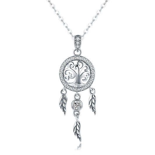 Tree of Life With Wings Sterling Silver Necklace