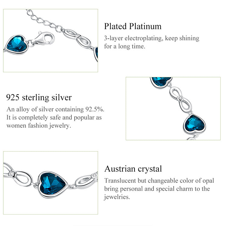 Ocean Heart Charm Bracelet