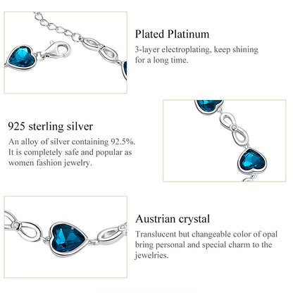 Ocean Heart Charm Bracelet