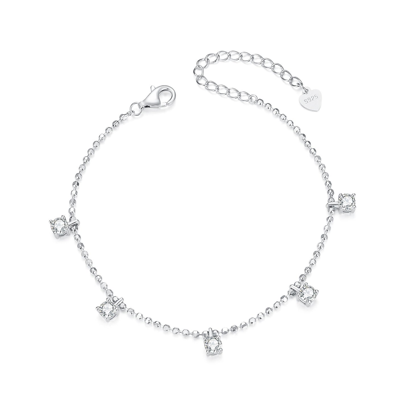 Cubic Zirconia Beaded Glitter Bracelet