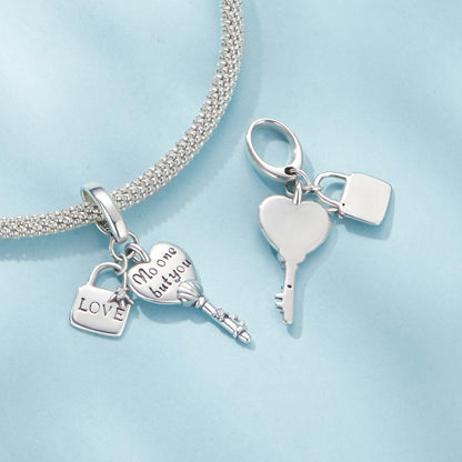 Key Lock Pendant Charm