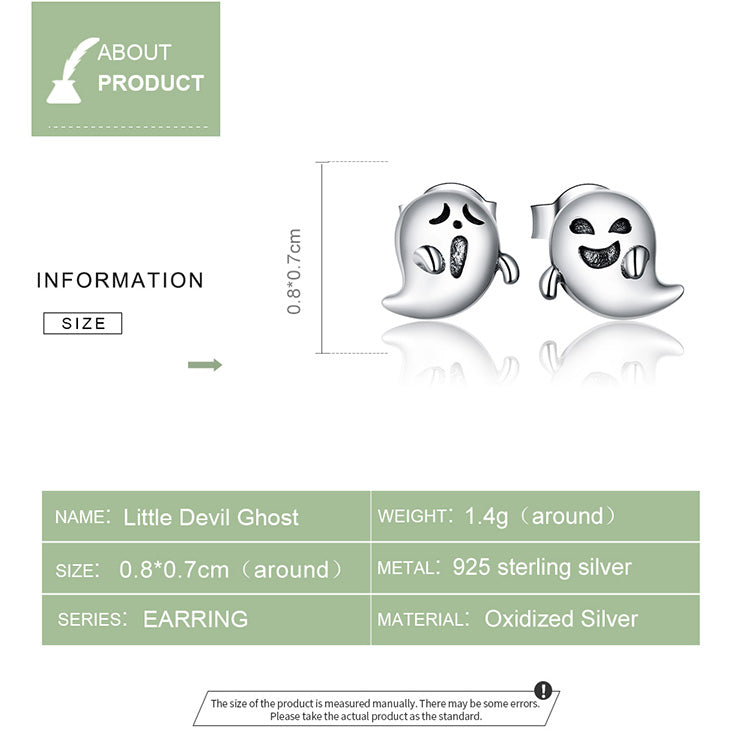 Compact Demon Ghost Hoop Earrings